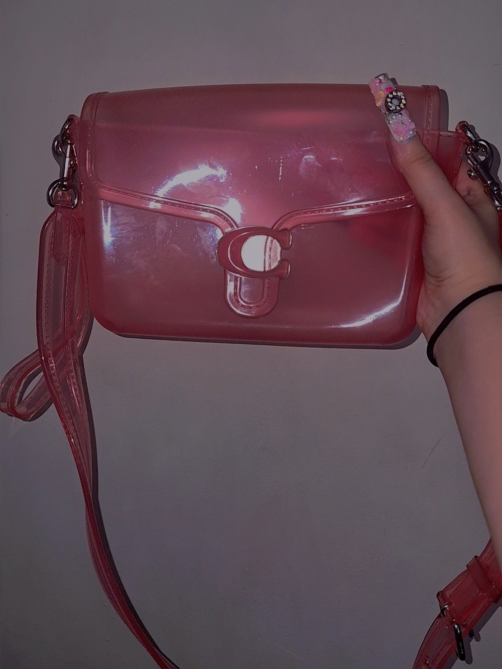 Coach Pink Transparent PVC Crossbody Bag